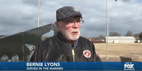 Bernie Lyons, Marine veteran, speaking on FOX Parkersburg news segment